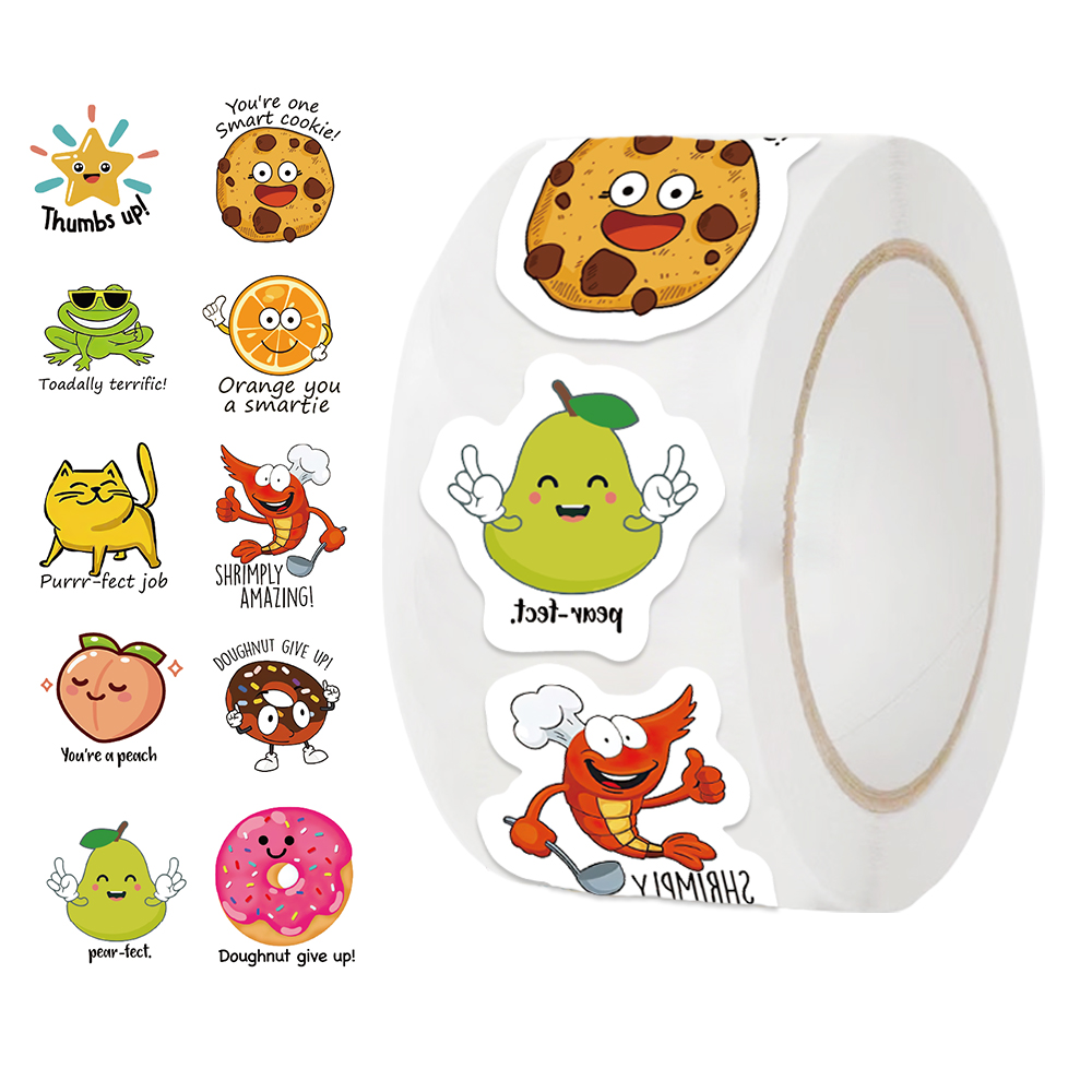 Kids Education Motivation - 500 個ロールかわいいデカール学生報酬ステッカースクラップブック教育キッズギフト学習モチベーションおもちゃ文房具ステッカー