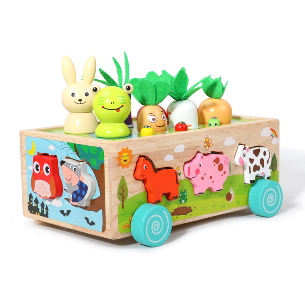 Kids Education Number - モンテッソーリ-子供向けの教育用ビルディングブロック,さまざまな形のおもちゃ,数字,幾何学模様,動物,ゲームカート