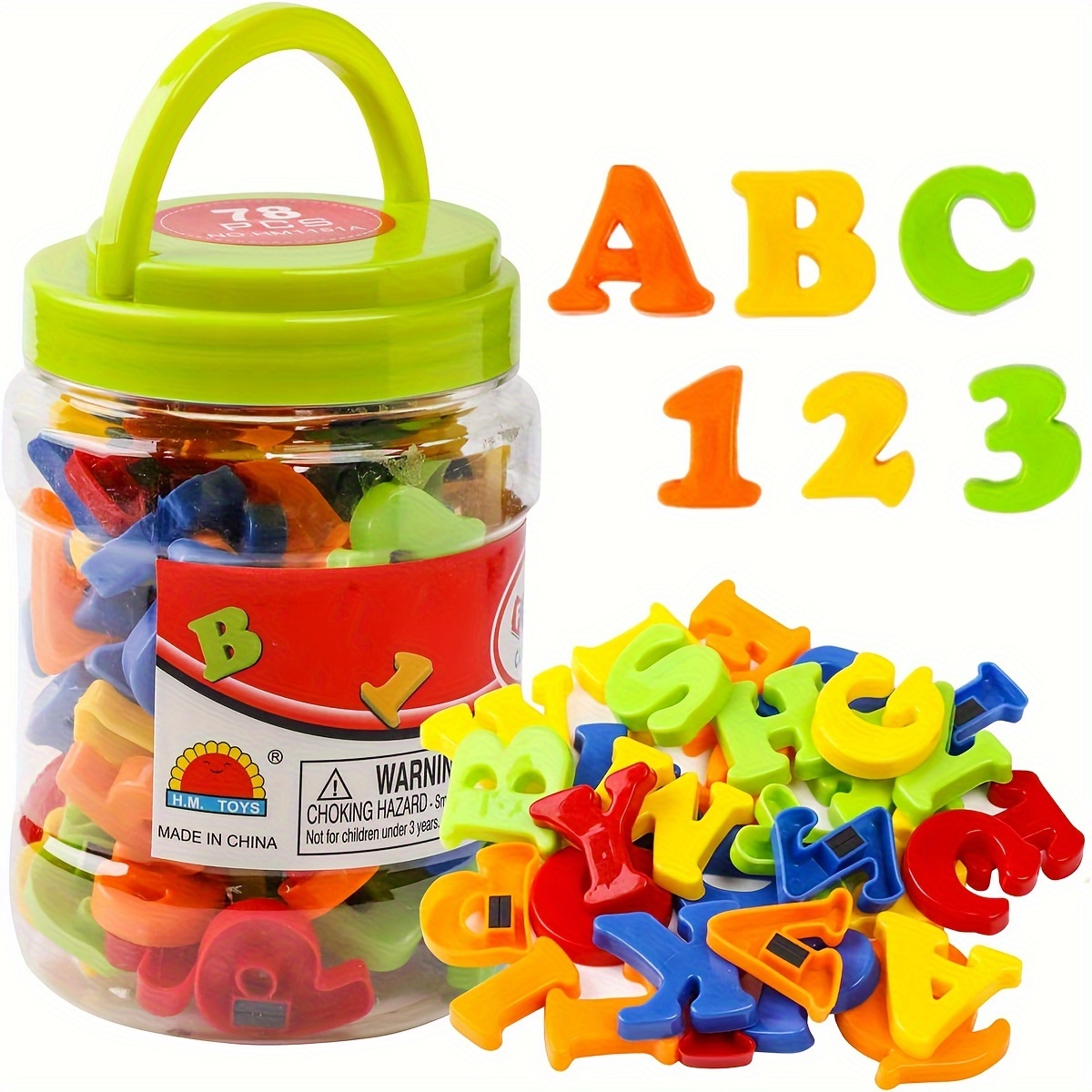 78個の磁気文字数字アルファベット、カラフルなABC 123 - Kids Education Number のレビューと価格