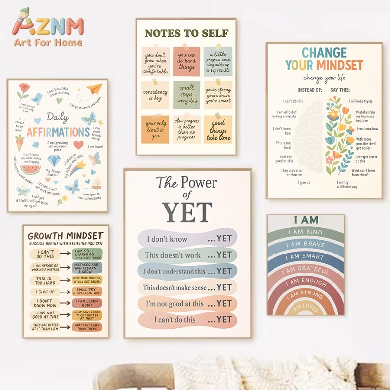 AZNM ソフトパステル グロースマインドセット キャンバス - Kids Education Motivation のレビューと価格