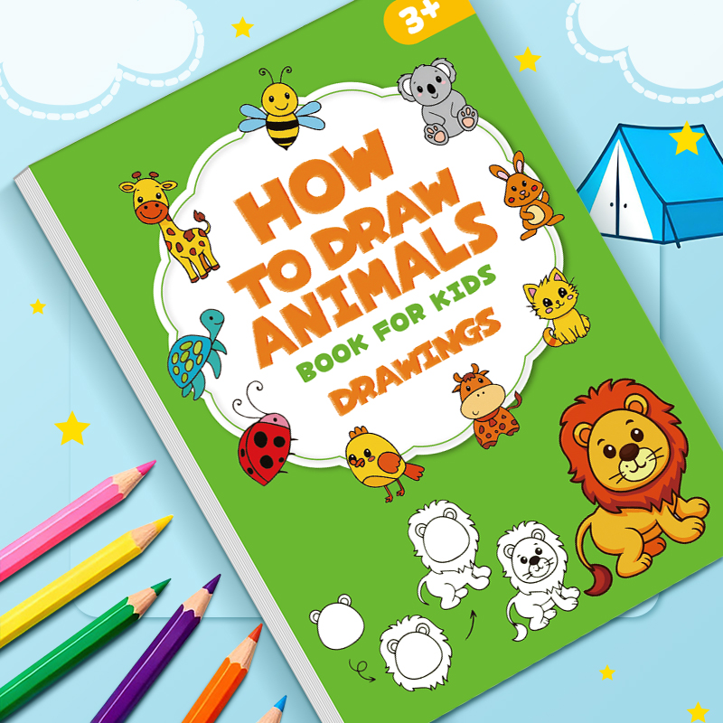 子供向け動物お絵かきブック 32ページ 96種類のかわいい動 - Kids Education Activities のレビューと価格