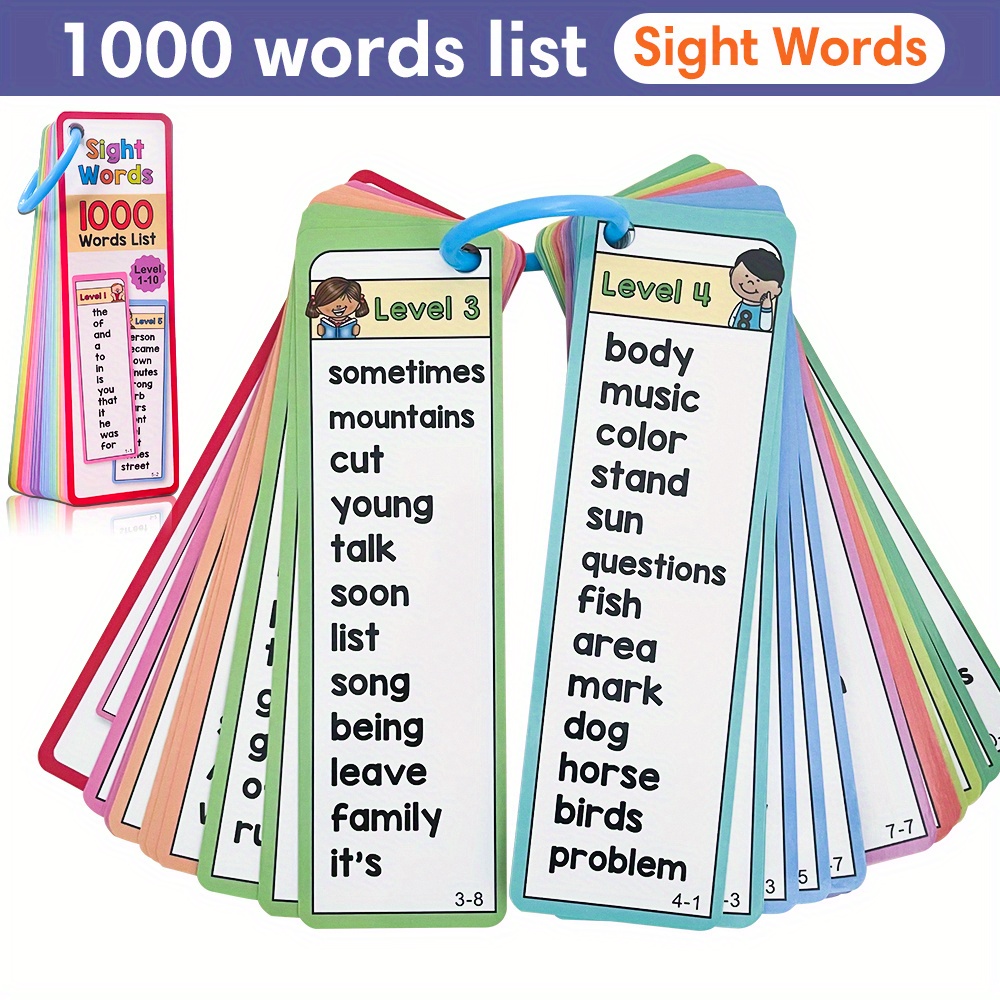 6歳から10歳のお子様向け、1000個の視覚単語フラッシュカ - Kids Education Activities のレビューと価格