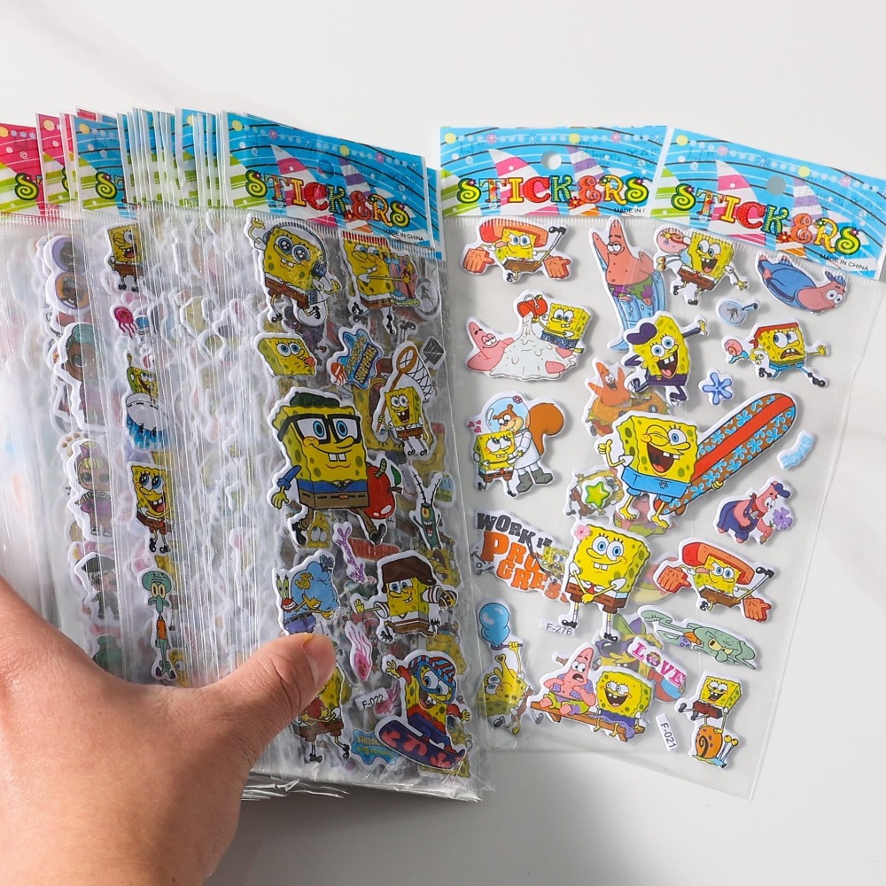 スポンジボブ 3D ステッカー 12 パック - かわいい漫 - Kids First Education のレビューと価格