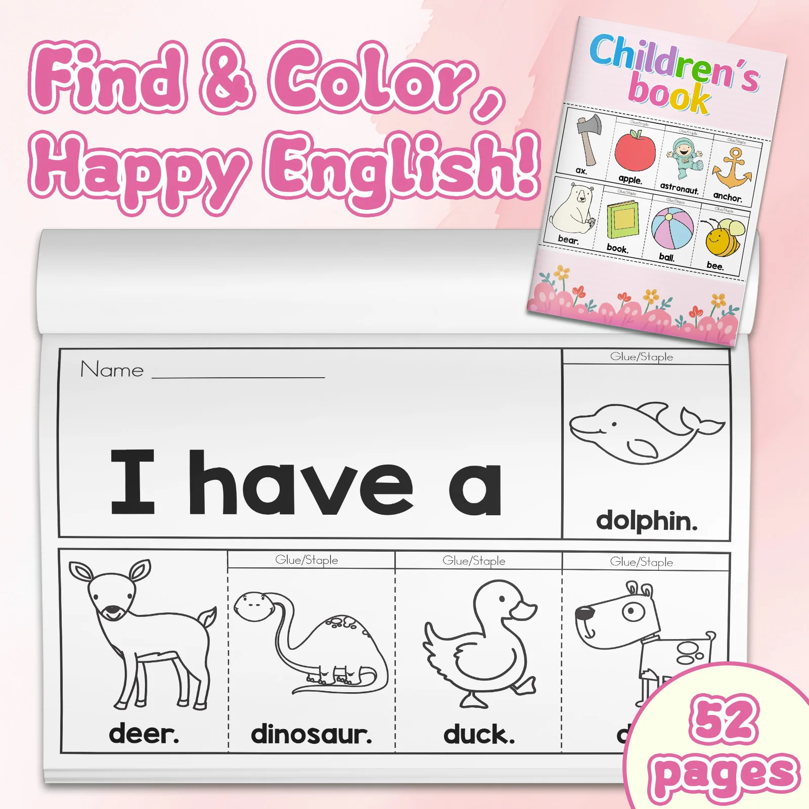 子供向け英語単語塗り絵ワークブック。かわいい漫画のイラストを - Kids Education Activities のレビューと価格