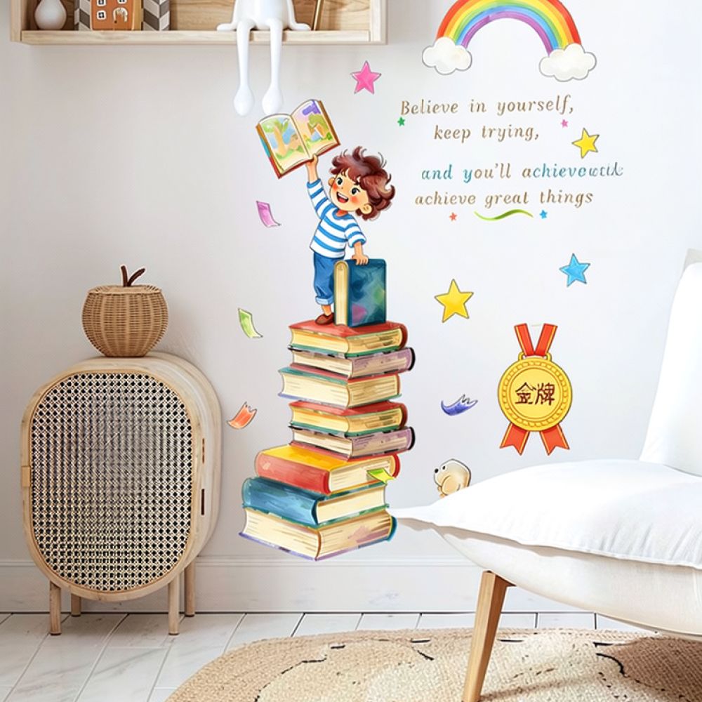 やる気を引き出す英語のフレーズが書かれたウォールステッカー。 - Kids Education Motivation のレビューと価格