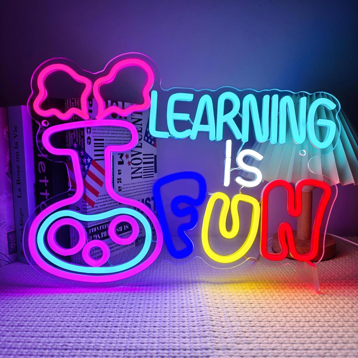 学習は楽しい ネオンサイン USB調光可能 LEDライト 教 - Kids Education Motivation のレビューと価格