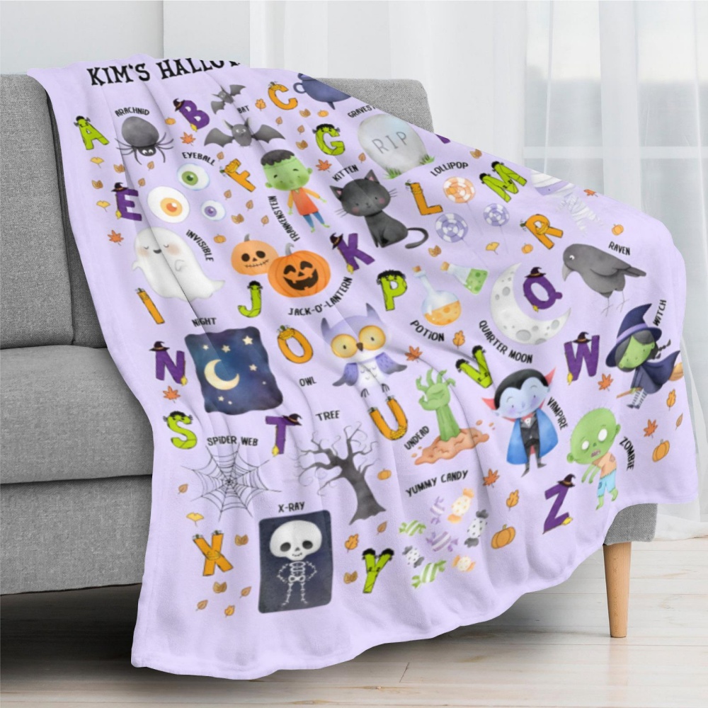 カスタムネーム ハロウィン アルファベット スローブランケッ - Kids Education Name のレビューと価格